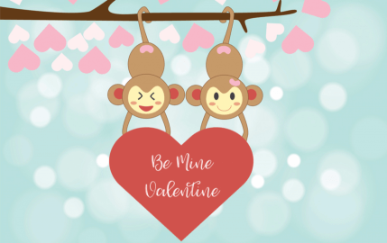 Be Mine Valentine Monkeys